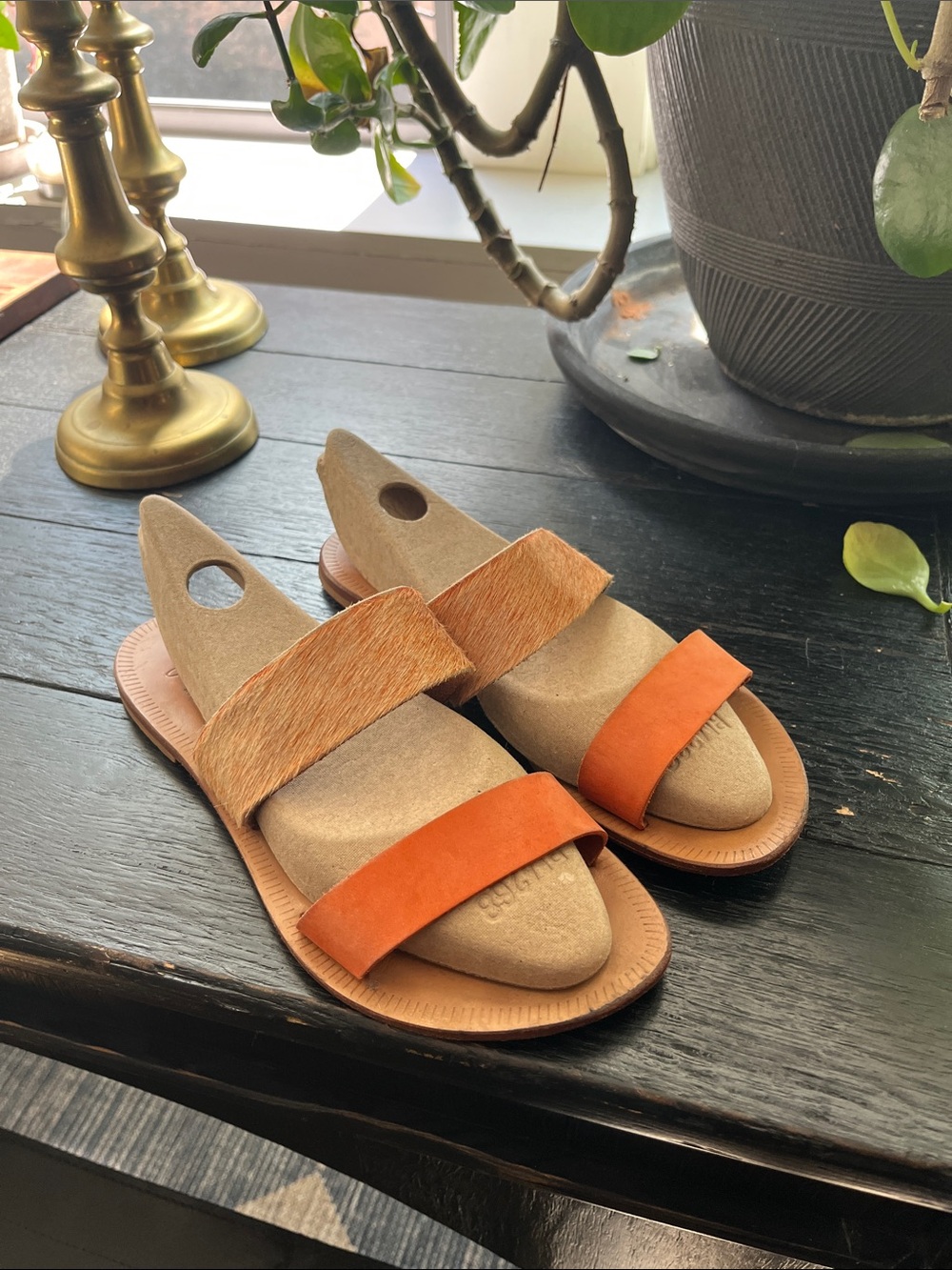 Joie Italian Leather Orange Flats 37